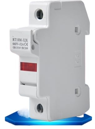 Porte-fusible de type RT18 32X 1P 32A, 1 pièce, base de fusible de type rail éclairé avec noyau de fusion 10x38