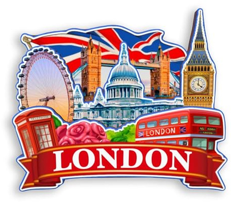 Quwsne Kühlschrankmagnet London UK Kühlschrankmagnet Stadt Reise Souvenirs Touristengeschenke 3D klassische Sehenswürdigkeiten handgefertigt Handwerk Heimdekoration -1438