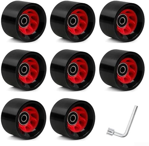 HEBEOT Ersatzrollen für Inline-Skates und Quad-Skateboards, Hartstahl, Kugellager, 8 Stück