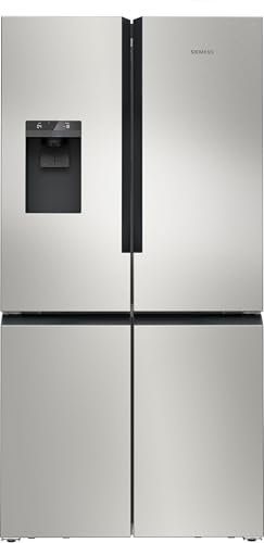 SIEMENS KF96IAPEA, iQ500, Smarter French-Door Kühlschrank, 183 x 90,5 cm, 375 L Kühlen & 199 L Gefrieren, noFrost, Multifunktions-Ablage, Eis- und Wasserspender, AntiFingerprint, Gebürsteter Stahl