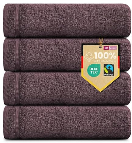 B!HOME 4er Set Premium Gästehandtücher [100% Baumwolle] 30x50 cm, Bordeaux/rot/Handtücher Weich, Saugstark & Pflegeleicht/Waschlappen Perfekt für Bad, Gäste & Reisen