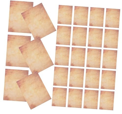 VILLCASE 50pcs Vintage Letter Writing Vintage Scrapbook Paper Parchment Paper for Printing Double Sided Elegant Design for Invitations Decorations Office School