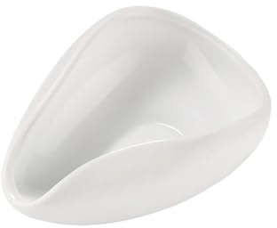 FSSTUD Small Ceramic Tea Spoon Rest Coffee Stirrer Spoon Holder Cute Teaspoon Rest Dining Table Spoons Holder Soy Sauce Dipping Bowl Sushi Seasoning Dish Coffee Bar Accessories White
