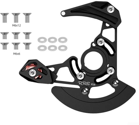 Guide de chaîne de VTT 32T-38T Protecteur de plateau unique ISCG03 ISCG05 pour vélo de descente Stabilisateur de chaîne Noir 205 x 200 mm