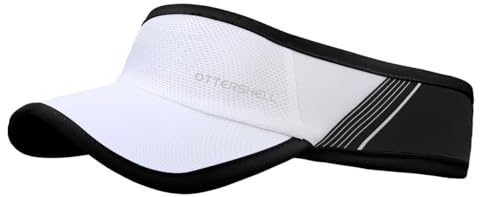 OTTERSHELL Sports Sun Visor, Breathable Mesh, UPF 50+, Sweat-Wicking, Lightweight, Adjustable Fit for Men & Women (UK, Alpha, One Size, White)