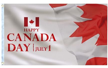 Drapeau du Canada NTf281 Toile en polyester pour intérieur et extérieur Blanc 150 x 90 cm