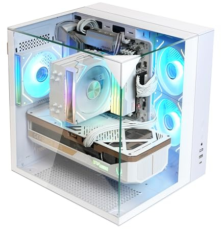 Zalman ZQBE ATX Mid Tower PC Case, 3 x PWM ARGB Fans with Multi-Port Fan Hub RGB Controller Included, USB Type-C 3.2, 240mm Radiator Support, Full-View Panoramic Tempered Glass Panels, White