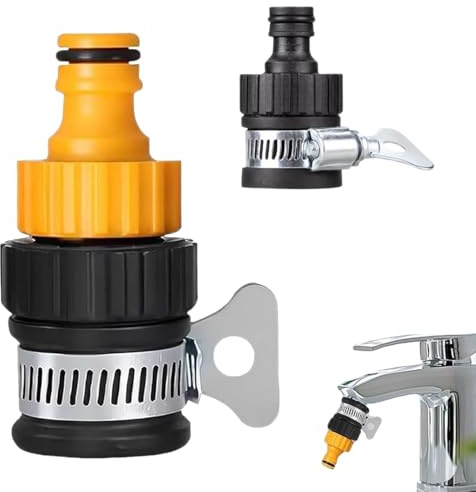 Hose Tap Connector,Universal Tap Connector for H/ose Pipe,Hose Repair Connecto/r for Kitchen,Detachable Nipple Connectors for Garden Bathroom Indoor and Outdoor Use,Mixer H/ose Pipe T/ap Connecto/r