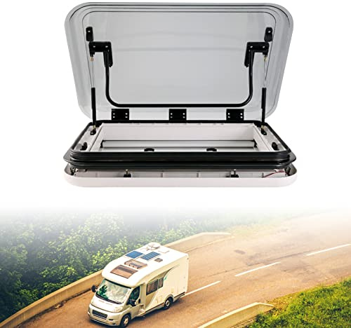 VZXATYOP RV Roof Vent Hatch with LED Light Large Skylight Roof Window for RVs Caravans Motorhomes & Campers Top-Mounted Ventilation Hatch Easy Installation(800 * 500mm)