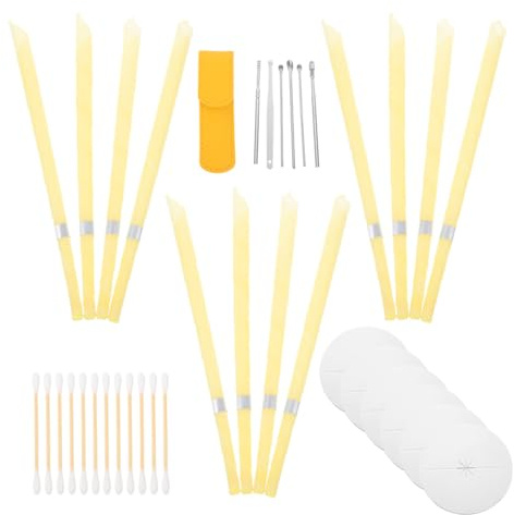 PACKOVE 2sets Candele Candele per Orecchie per Rimozione Cerume con Disco Protettivo Kit Compatto Adulti