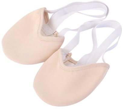 SUPVOX Punteras Ballet Mujer Niña Zapatos Media Punta De Lona Elástica con Costura En Suela Dedo Amplio para Articulación Color Piel Talla M 36-37 Danza Y Gimnasia Rítmica