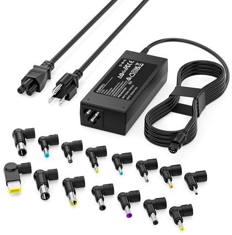 RicChic 90W Universal Laptop Charger Compatible with HP Dell Asus Lenovo Acer Sony AC Adapter IBM Gateway Notebook Ultrabook Chromebook Pavilion Inspiron Latitude Power Supply Cord with 15 Tips