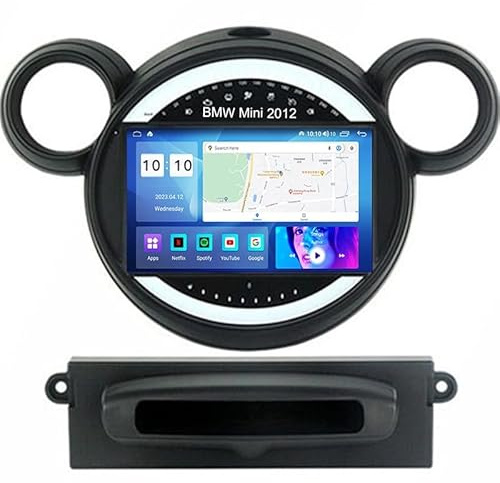Autos Sistema De Navegación para Mini 2012 9 Inch,Pantalla Grande Android con Control Central GPS Y Radio Bluetooth Integrada,8 Core 4G+WiFi 8G+256G