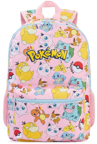 Get Trend Pokemon Grande Mochila Niña, 46 cm Mochila Escolar Ajustable y Acolchada, Gran Capacidad para Colegio, Viaje y Ocio, Regalos Anime (Multi Pokemon)