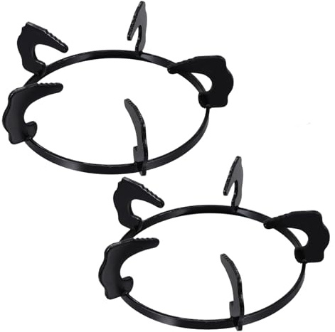 LOORGVEL Supporto per Fornello a Gas in Ghisa 2 Pezzi, Anello per Pentola Resistente e Facile da Rimuovere, Adatto per Cucina Piano Cottura a Gas