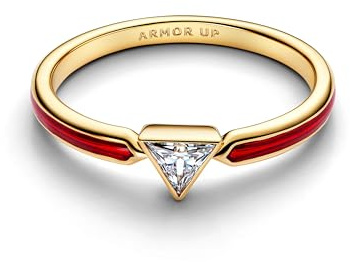 Pandora Marvel Iron Man 164211C01 - Anello da Donna, Colore: Oro, 58/18,5, Argento Sterling, Zirconia cubica