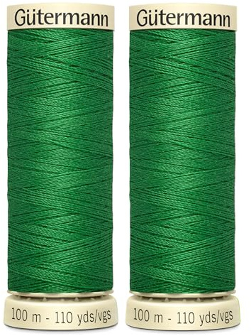 2X 100m Gutermann Sew-All Polyester Thread for Hand or Machine Sewing, Lucky Green 396 – Bundled by GetInStyle Shop