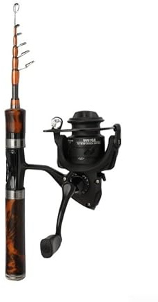 Canna da pesca telescopica portatile da 1,5 metri con costruzione in fibra di carbonio e portamulinello meccanico udibile per la pesca con esche UL nei torrenti (1,5M PikestaffA)
