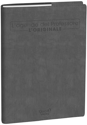 Quo Vadis Lehrerkalender – 2026 – 2027 – Le Professeur – Wochenkalender horizontal – Italienisch – Roma – Grau – 12 Monate von August bis Juli – 21 x 27 cm – Papier Clairefontaine weiß – hergestellt