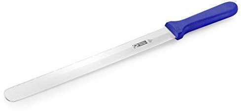 Thermohauser 5000266125 Cuchillo de Panadero (Acero), Sierra Plana por Ambos Lados, plástico, Hoja de 36 cm, Mango Azul