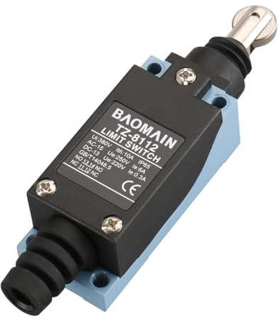 BAOMAIN Limit Switch, Momentary Rolling Plunger, 10A 380VAC NC-NO, Path Switch, IP65, TZ-8112