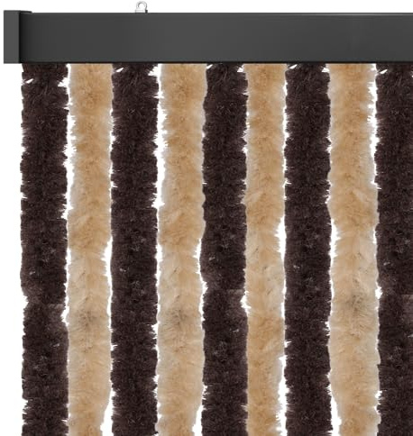 Arsvita Flauschvorhang 90x220cm (Meliert Beige/Weiß), Perfekter Insekten- und Sichtschutz für Ihre Balkon- und Terrassentür, viele Farben