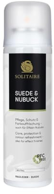 SOLITAIRE Velours & Nubuk Spray 200 ml Lederpflege und Imprägnierung (Neutral) von Schuhen und Taschen aus Wild-, Rau-, Velours- und Nubukleder, farblos, PFC-frei