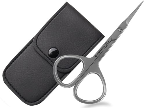Nagelhautschere Classic Hautschere Nagelschere 9,5 cm mit gerader extra langer Schnittfläche Rostfreier Edelstahl mit Aufbewahrungsetui