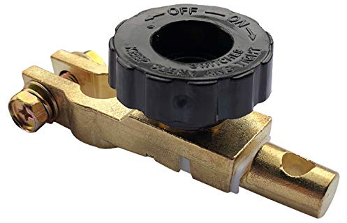 Ampper Batterietrennschalter mit oberem Pol, 11-13 MM Batteriepol-Minus-Batteriehauptschalter Isolator, Rotary-Schalter, manuell, Edelstahl, 12V, 100A, 2 Positionen