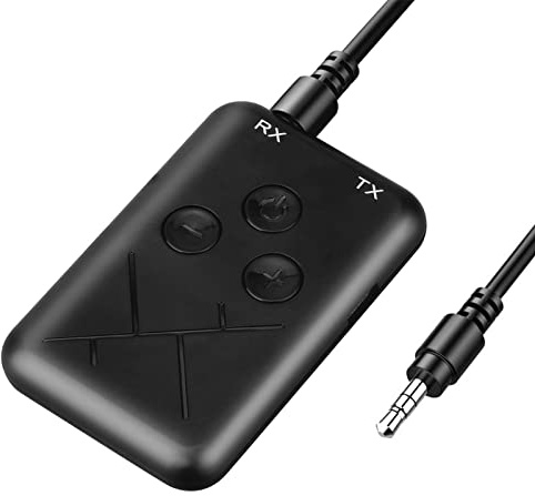 RX‑TX‑10 2-i-1 billjud Bluetooth 4.2-adapter 3,5 mm A2DP stereo trådlös sändare mottagare dubbel ström multipunkt liten storlek lätt plug and play