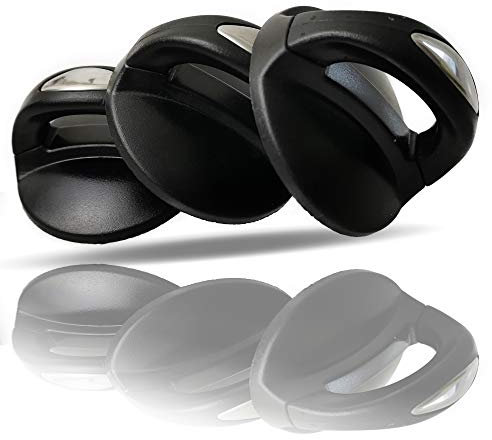 Kerafactum Universal Ersatzgriff Ersatz Deckelgriff Topfdeckel Glas Deckel | Griff Knauf schwarz Silber sehr stabil | passend für viele Marken von runden Glasdeckel mit Montage Kit | Griffe 3 Stück