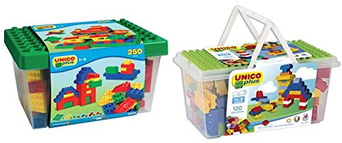 Unico Plus 8525 – Box mit Bausteinen (250 Teile) & 8502-0000 120 Bauklötze
