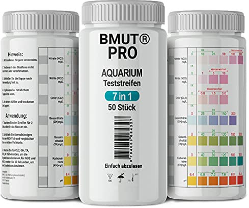 50x 7in1 Aquarium Teststreifen Wassertest Teich Fische Wasserqualität Tube