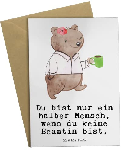 Mr. & Mrs. Panda Beileidskarte Beamtin Herz - Geschenk, Beamte, osterkarte, Studium, weihnachtskarten, Öffentlicher Dienst, glückwunschkarten, einladungskarten, Grußkarten, hochzeitskarten