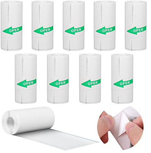 10 Rollen Thermorollen, GuKKK Thermopapier für Kinder Sofortbildkameras und Selbstklebender Bedruckbarer Aufkleber, Mini Thermal Pinter Papier, Drucker Papier für Mobiler Fotodrucker(57 x 25 mm)