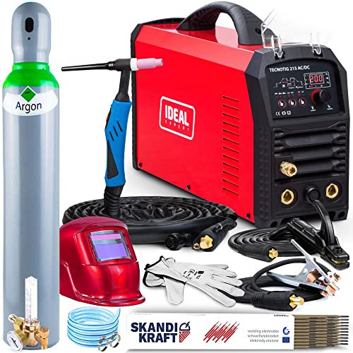 ALLWELD IDEAL TECNOWIG 215 AC/DC Schweißgerät WIG AC/DC MMA 230V 50Hz 10-200A, Set zum Auswählen:ProfessionalPlus