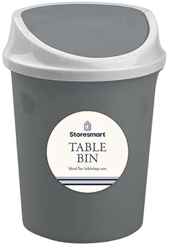 MVS Wholesale Handy Table Bin Product Dimensions:(D) 10.2(H) Including Lid 18.5cm - GREY