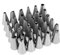 NUZAMAS Lot de 35 Douilles à Douilles en Acier Inoxydable Douilles Beurre Biscuits Douilles à Douilles Pâtisserie Outils de Décoration de Gâteau Douilles de Rose Accessoires de Cuisine