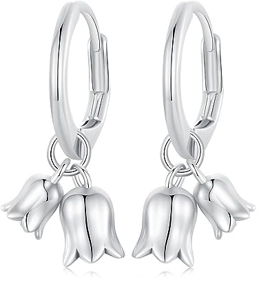 Maiglöckchen-Ohrringe. Ohrringe aus 925er-Sterlingsilber