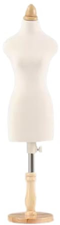 Manichino Donna Sartoriale Bianco Mini Manichino Femminile Per Cucire Vestiti, Forma Da Sarta Da Tavolo Appuntabile Con Base In Legno, Altezza Regolabile ( Size : 1/3 Model )