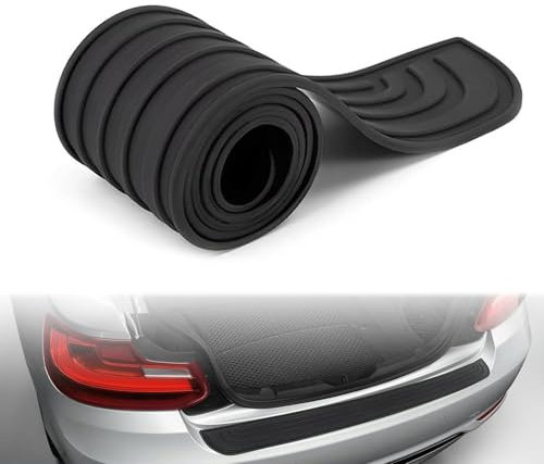 Protezione Paraurti Posteriore Auto, Protettore del Bagagliaio in Gomma 90cm x 7cm, Antigraffio e Antiscivolo, Adatto Alla Maggior Parte Degli Accessori Esterni Dell'Auto (Nero)