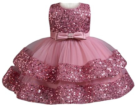 Miipat Vestito da Bambina Paillettes Tulle Senza Maniche Abito da Principessa per Bambina Ragazze in età Prescolare Vestiti da Festa Formali per Compleanni Matrimoni e Concorsi di Bellezza