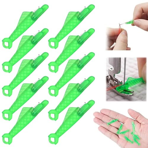 Luylmo Nadeleinfädler, Einfädelhilfe für Nähnadeln Nähmaschinen Zubehör Kunststoff Nähnadeln Einfädler, Nadeleinfädler für Nähmaschinen, Nähmaschinen Zubehör Einfädelhilfe für Handnähen(10 Pcs)