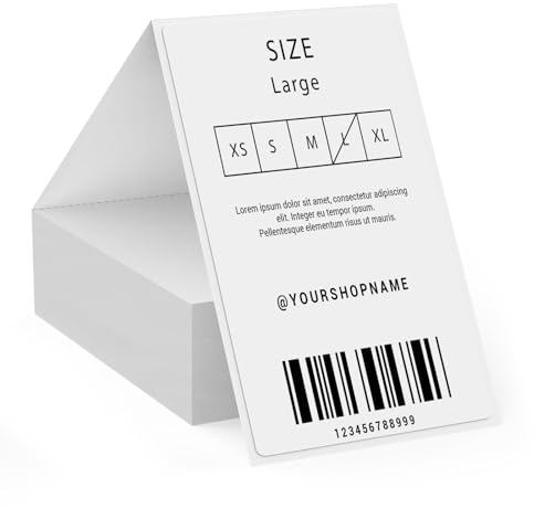FINDAT Vita fläktvikta termiska etiketter 7 x 13 cm vinyl fraktklistermärken direkt vattentäta självhäftande avtagbara dekaler för lager kontor streckkod 300 st