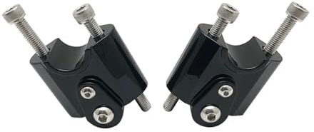 Torretas Manillar Abrazadera Manillar para Montaje Barra Elevadora Adaptadores Abrazadera Elevación Cromados Aptos para BMW R18 R 18 2020 2021 2022 Color Negro Cromado Elevador Manillar Moto(Negro)