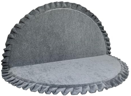 Monio for Kids - Grau Runde XXL Spielmatte aus Weicher Samt für Kinder und die ganze Familie mit abnehmbarem Bezug 125x125 cm Babyspielmatte Kuschelmatte rutschfest Waschbar Kinderzimmer