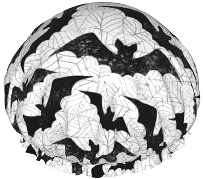 Bonnet de douche pour douche – Chauve-souris d'Halloween en toile d'araignée double couche réutilisable, grand bonnet de douche pour femme avec doublure en PEVA et corde élastique