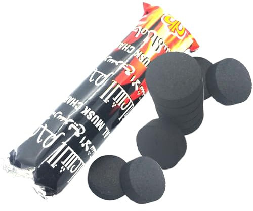 Sghtil Carbone per griglia, Carbone per grigliare - Carbone di legno naturale a combustione rapida - Carbone di legna da frutto, Carbone per grigliate a basso contenuto di ceneri, Bricchette di