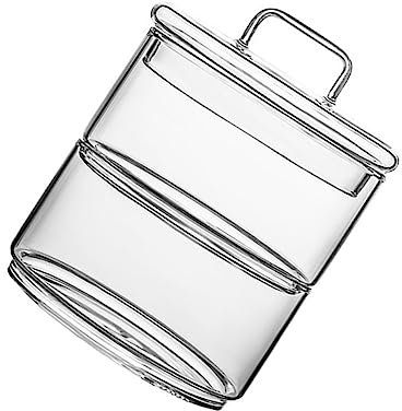 COLLBATH 2 Stück Hitzebeständige Schalen Aus Glas Mit Deckel Mikrowellenschalen Für Haushaltsgeschirr Spülmaschinenfest