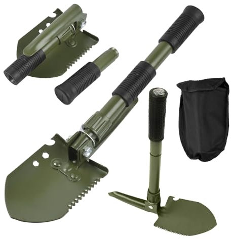 mizikuu Vanga Pieghevole, Pala Pieghevole Multifunzionale In Acciaio Al Carbonio Pala Da Giardino Portatile Pala Per Piantare Pala Staccabile Per Sopravvivenza, Giardino, Campeggio, All'Aperto